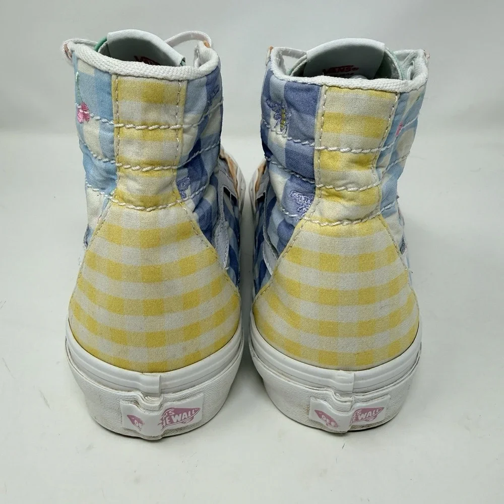 Vans Sk8-Hi Tapered Gingham Patchwork Cherries Bees High Top Sneakers M 7, W 8.5